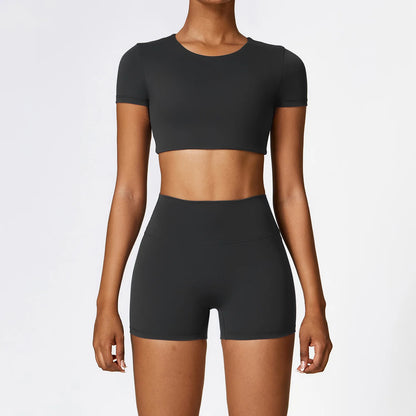 Seamless Crop Top & High-Waist Short Set