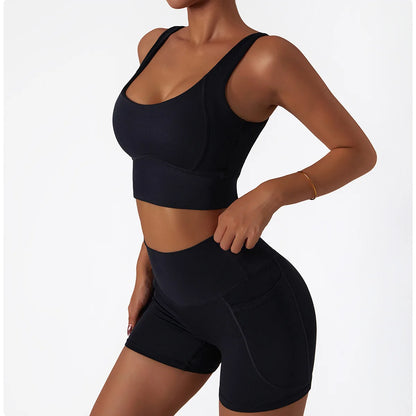 Women's Seamless High-Waist Leggings & Sports Bra Set