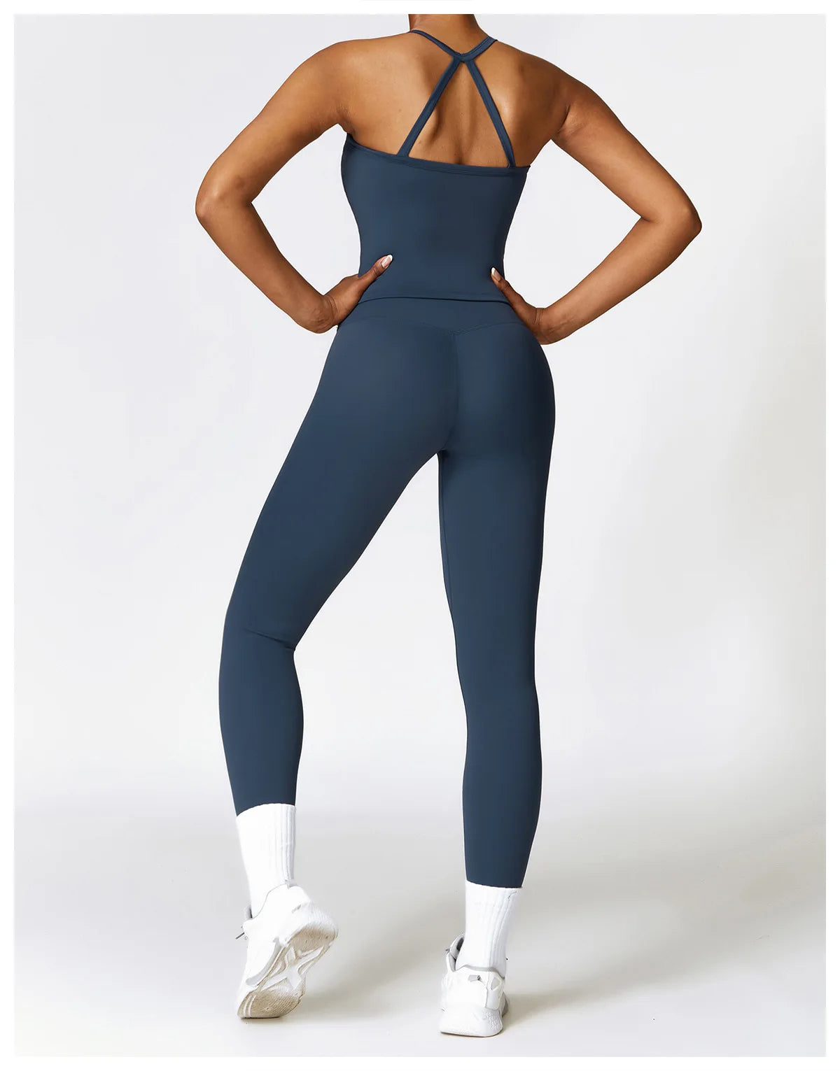 Strappy Crop Top & High-Waist Leggings Set