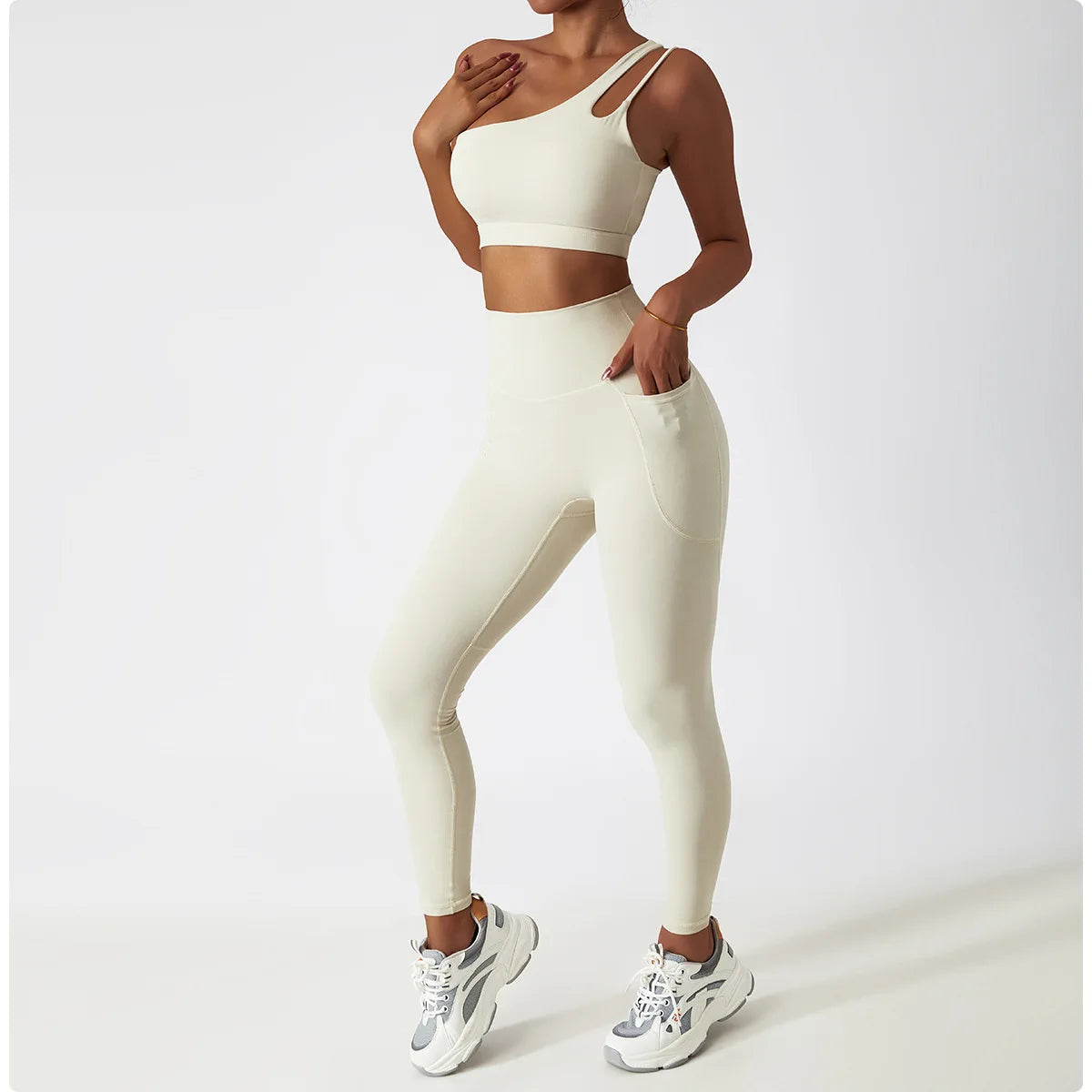 Women's Seamless High-Waist Leggings & Sports Bra Set