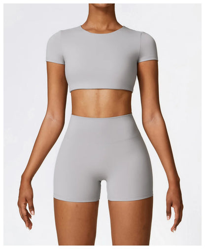 Seamless Crop Top & High-Waist Short Set