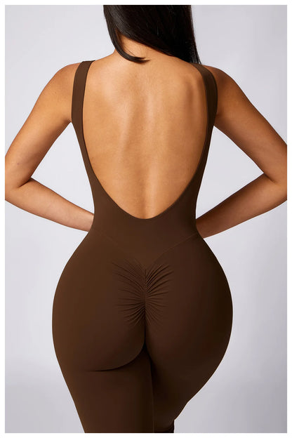 Women's Stretch V-Back Sports Jumpsuit