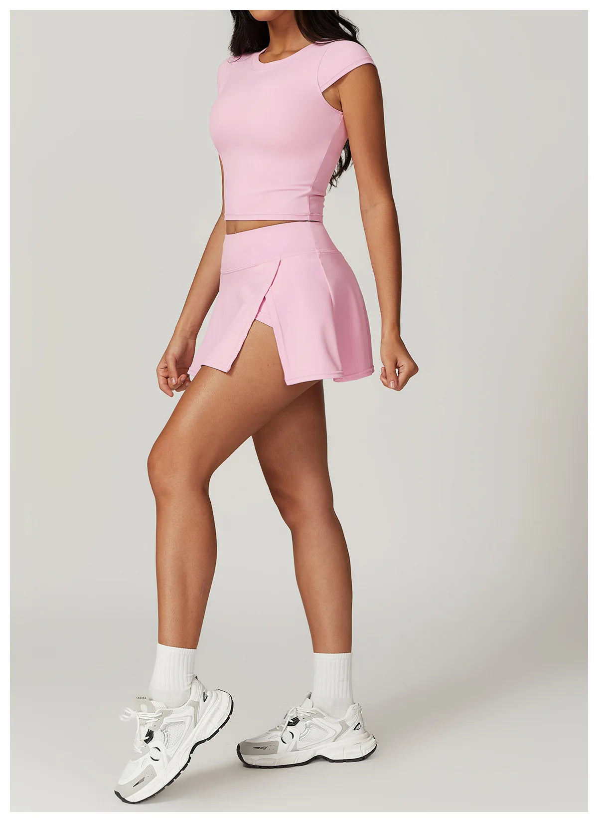 Push-Up Crop Top & High-Waist Skort Set