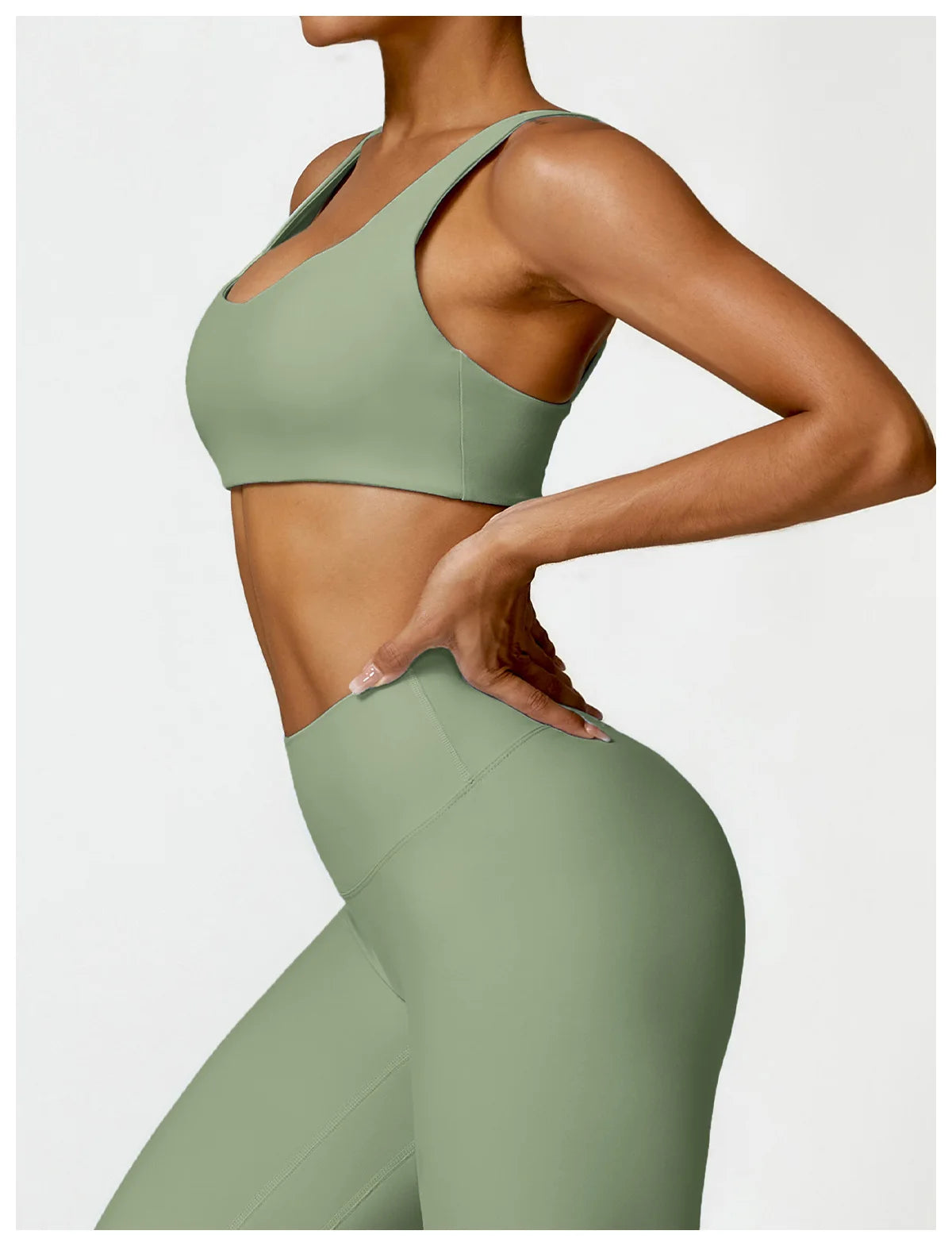 Strappy Padded Bra & High-Waist Leggings Set