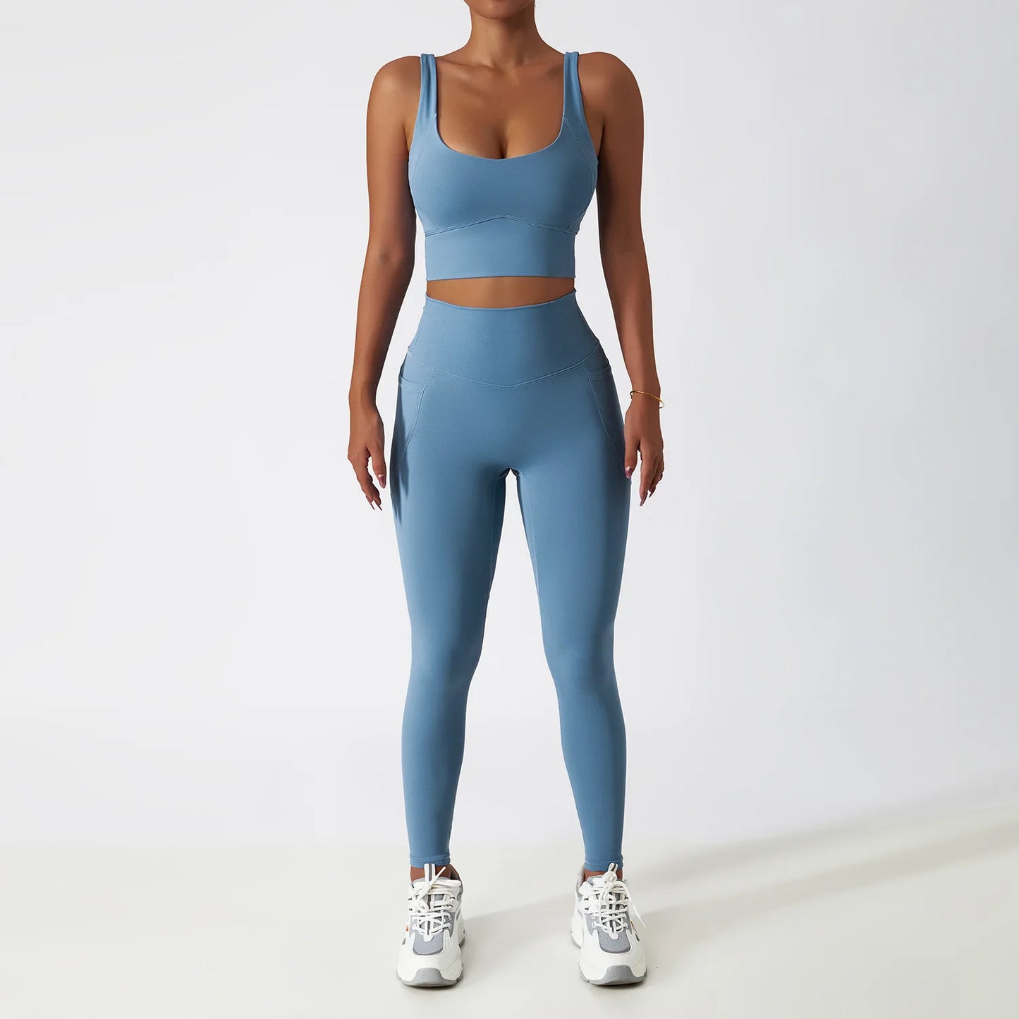 Women's Seamless High-Waist Leggings & Sports Bra Set