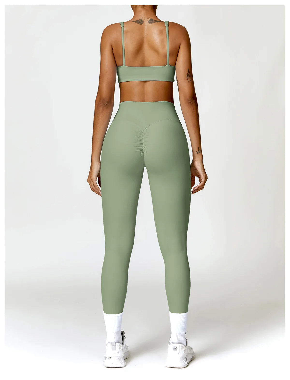 Strappy Padded Bra & High-Waist Leggings Set