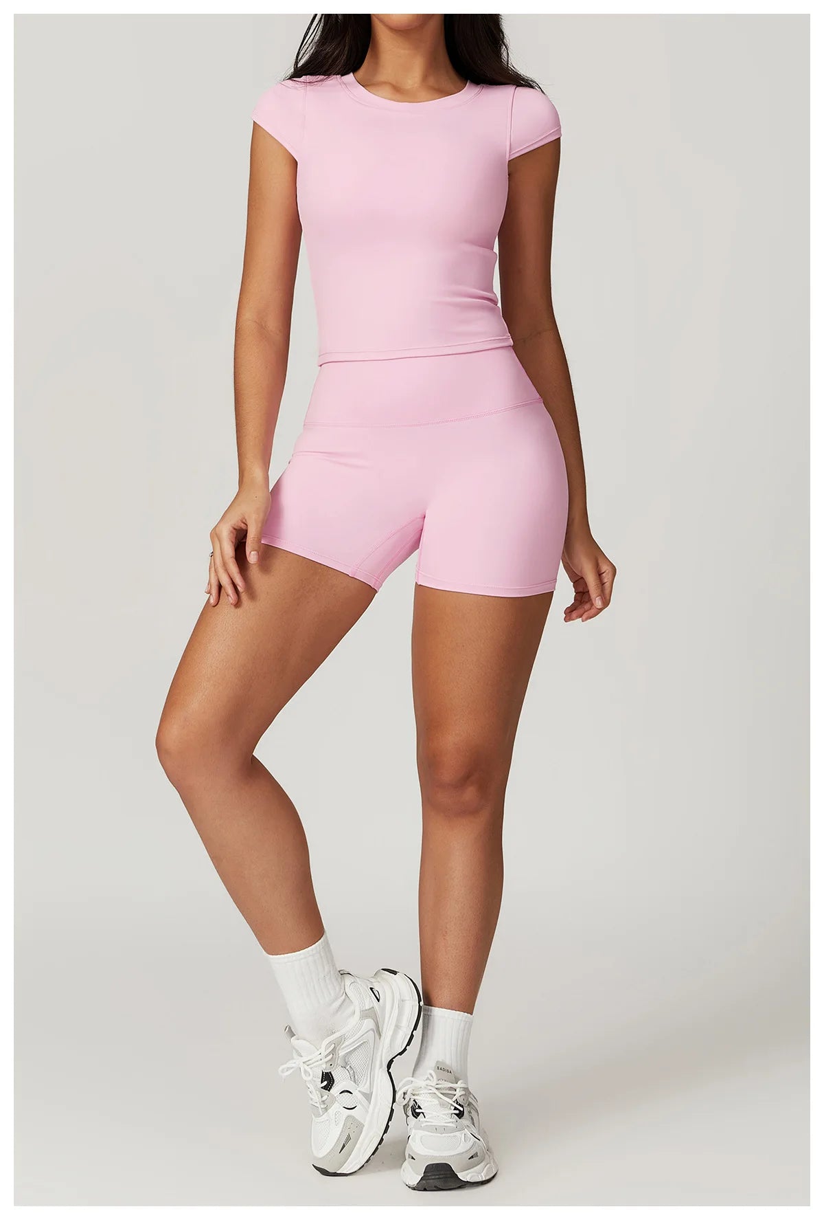 Push-Up Crop Top & High-Waist Shorts Set