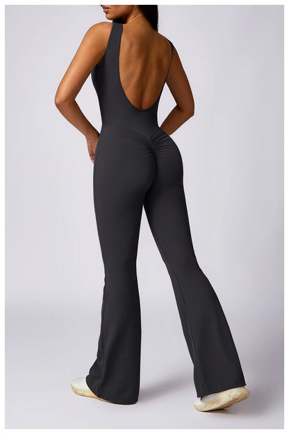 Women's Stretch V-Back Sports Jumpsuit