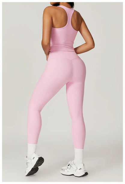 Push-Up Tank Top & High-Waist Leggings Set