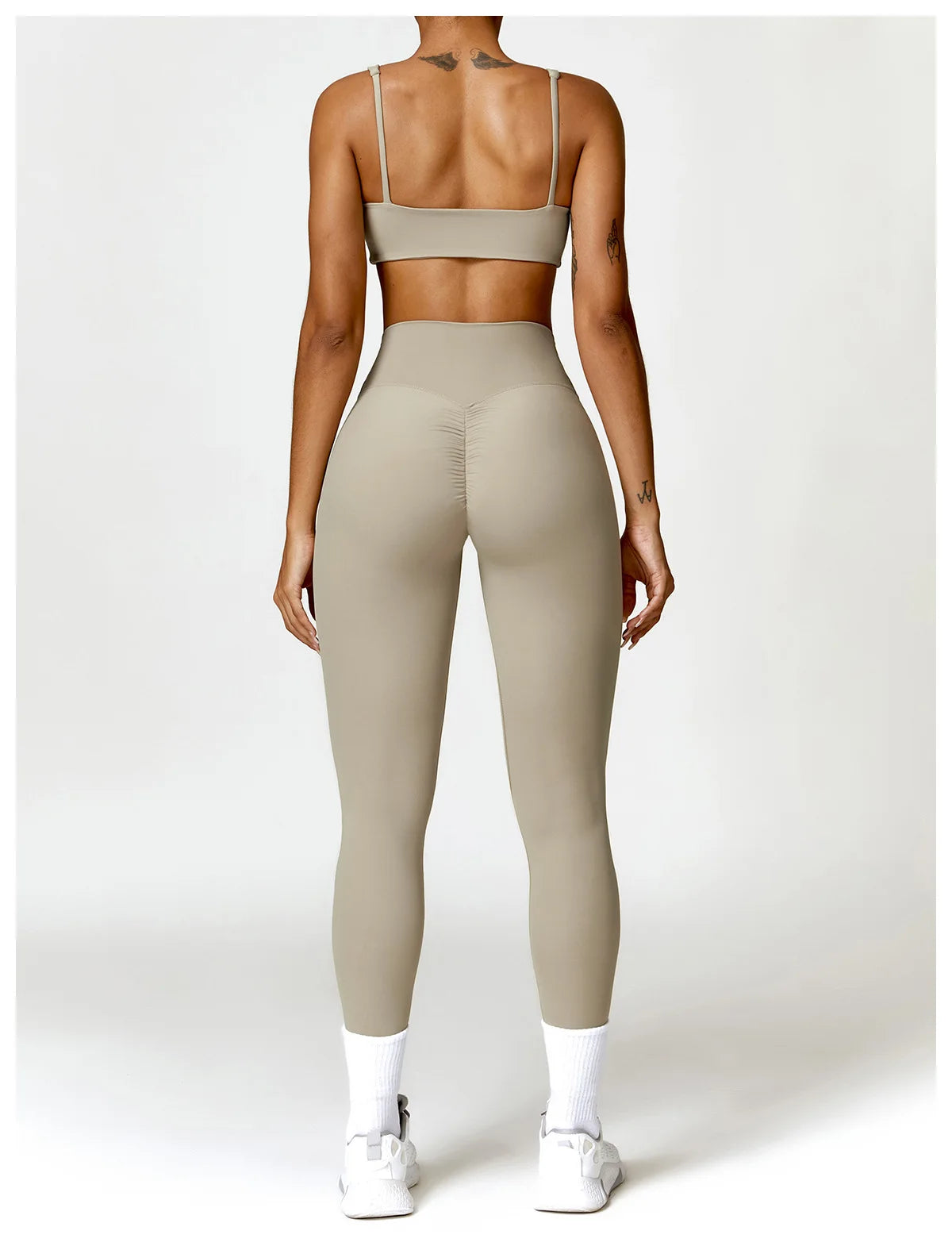 Strappy Padded Bra & High-Waist Leggings Set