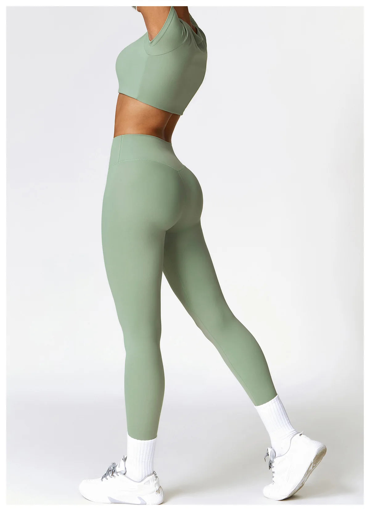 Seamless Crop Top & High-Waist Leggings Set