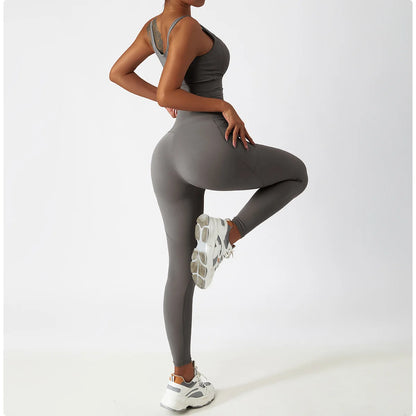 Women's Seamless High-Waist Leggings & Sports Bra Set