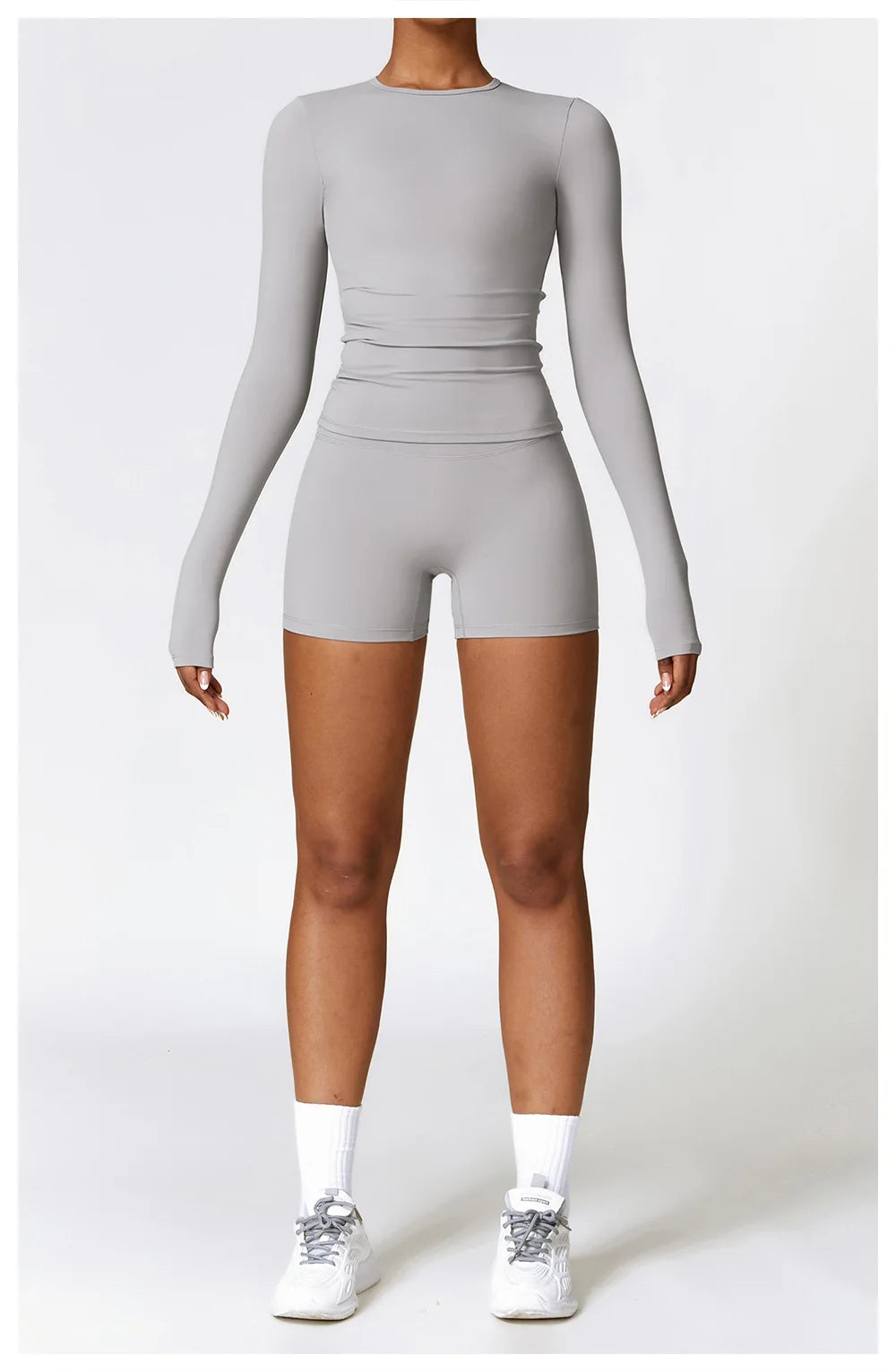 Long-Sleeve Crop Top & High-Waist Leggings Set