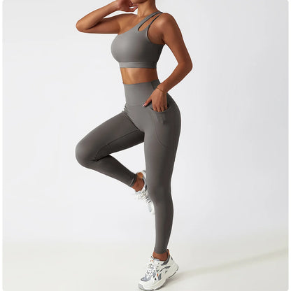 Women's Seamless High-Waist Leggings & Sports Bra Set