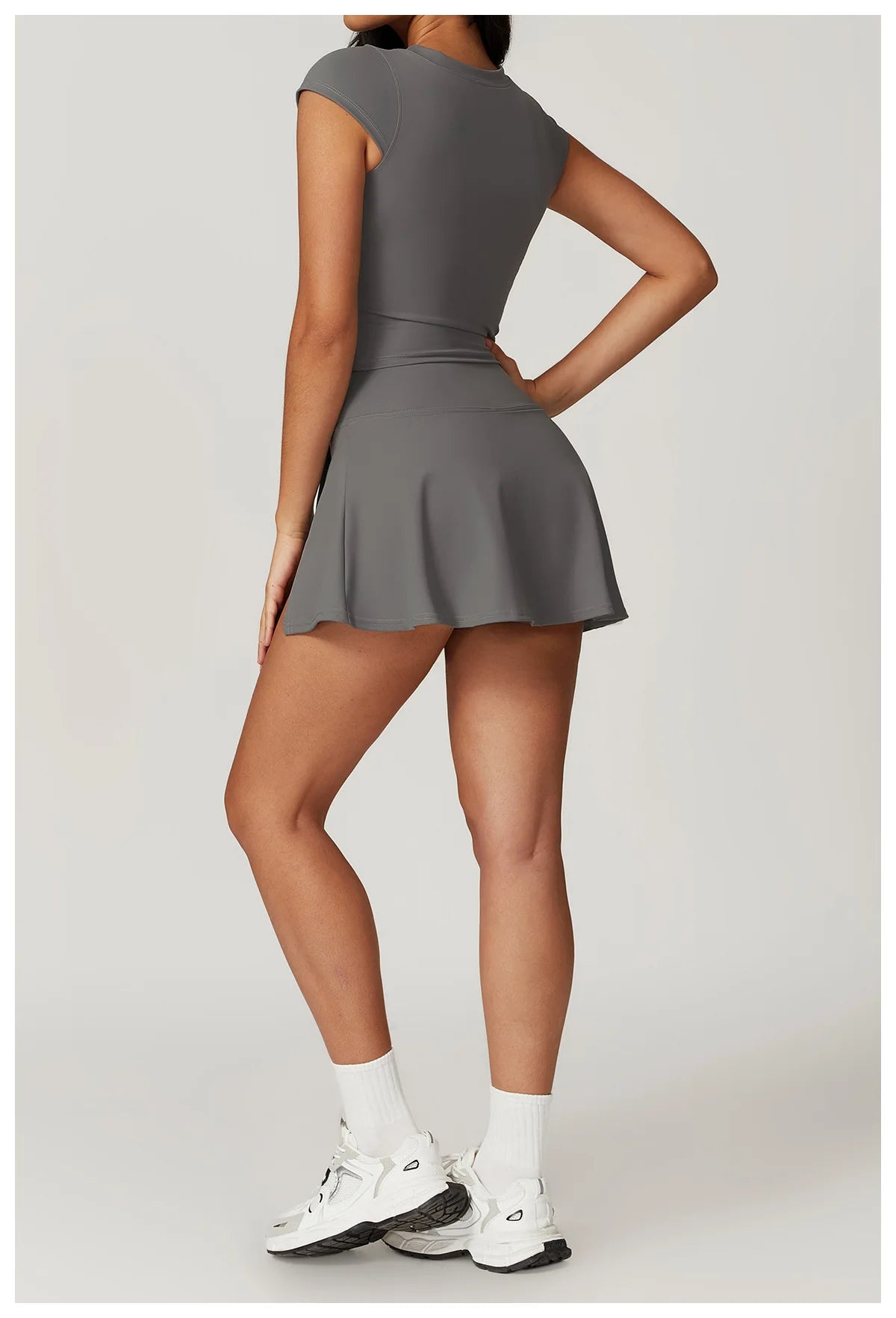 Push-Up Crop Top & High-Waist Skort Set