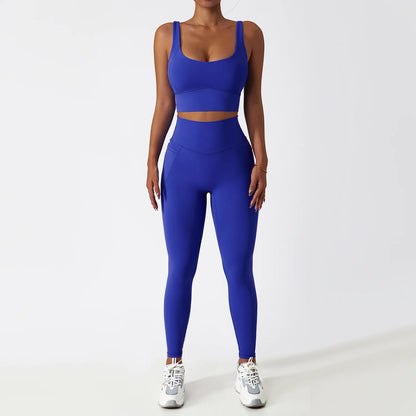 Women's Seamless High-Waist Leggings & Sports Bra Set