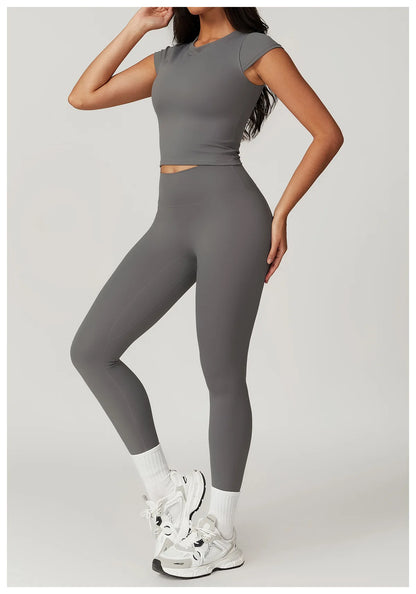 Push-Up Crop Top & High-Waist Leggings Set