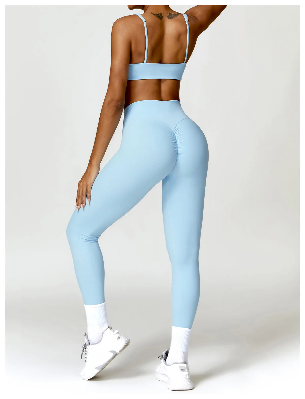 Strappy Padded Bra & High-Waist Leggings Set