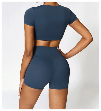 Seamless Crop Top & High-Waist Short Set