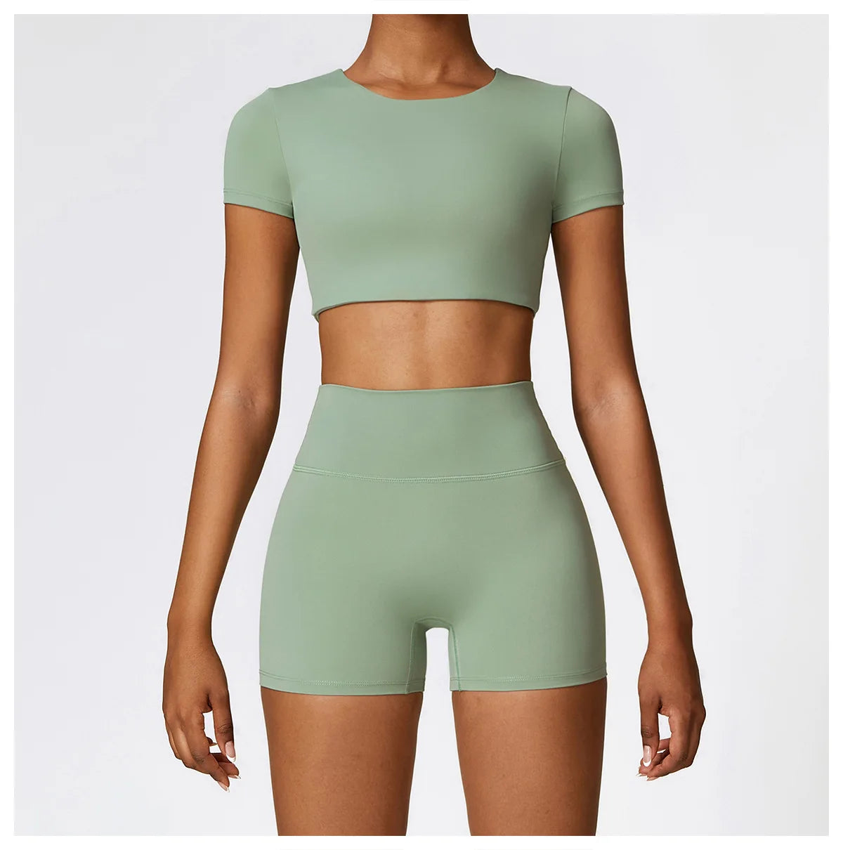 Seamless Crop Top & High-Waist Short Set